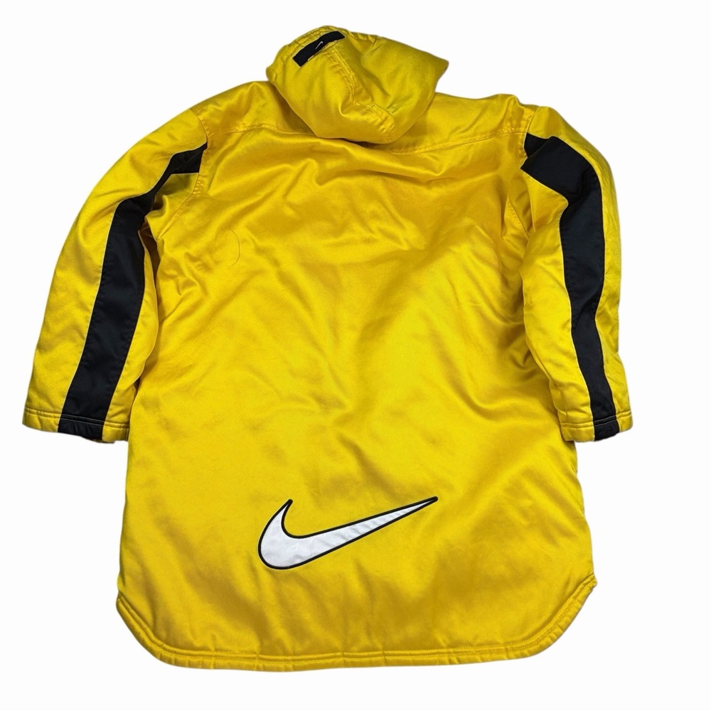 VTG Nike Team  Long Line Jacket Oversized Center Swoosh Yellow Size Medium/Large